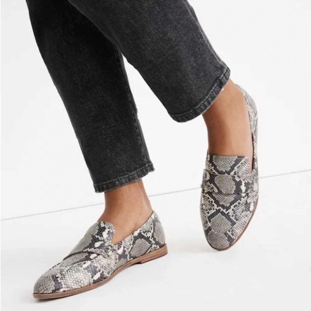 Madewell Alex Snakeskin Embossed Leather Loafers Size Women’s 7